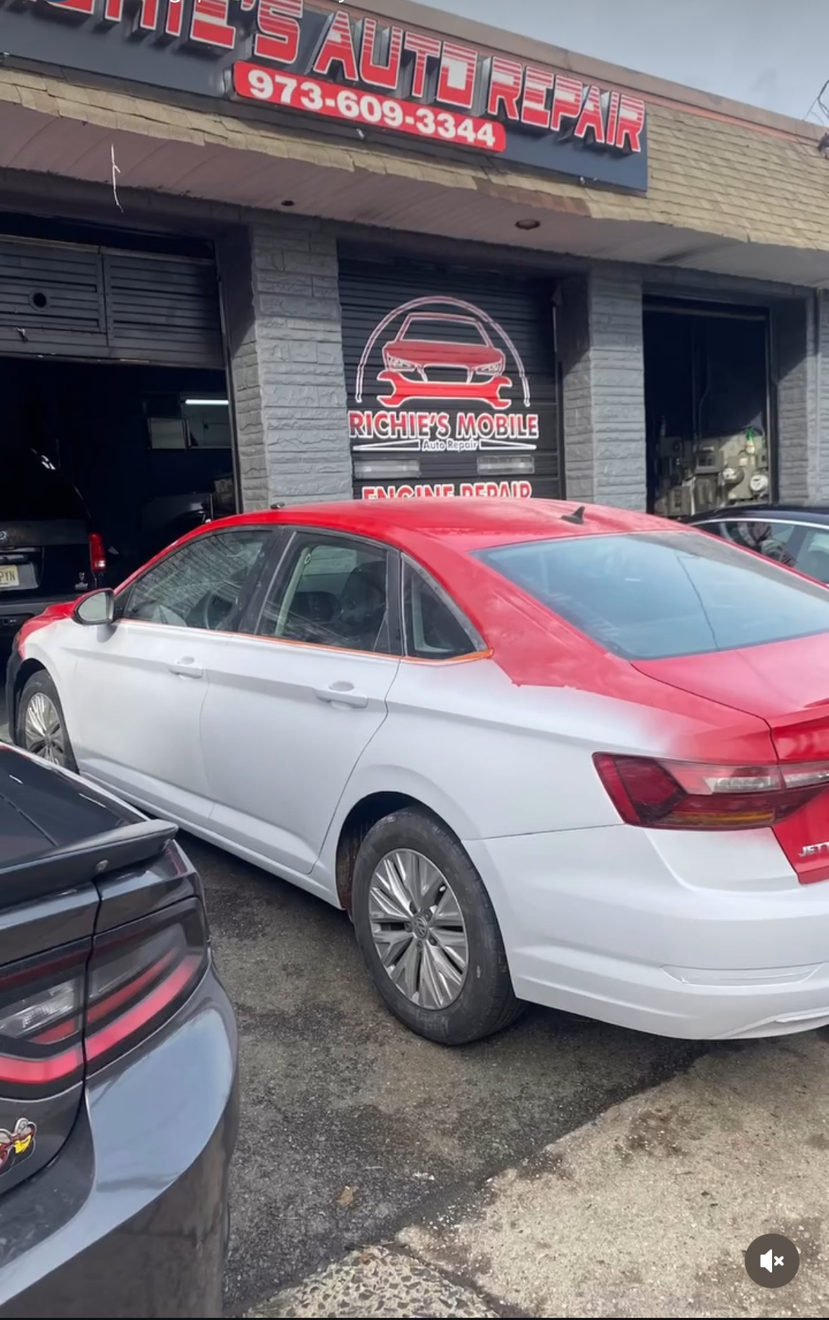 Customer Volkswagen Jetta at the shop