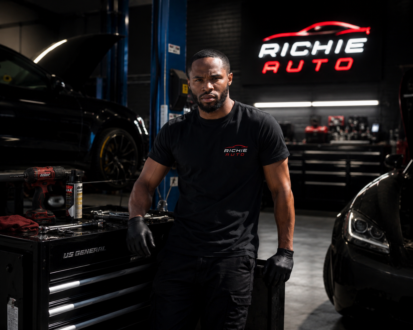 Richie in the garage